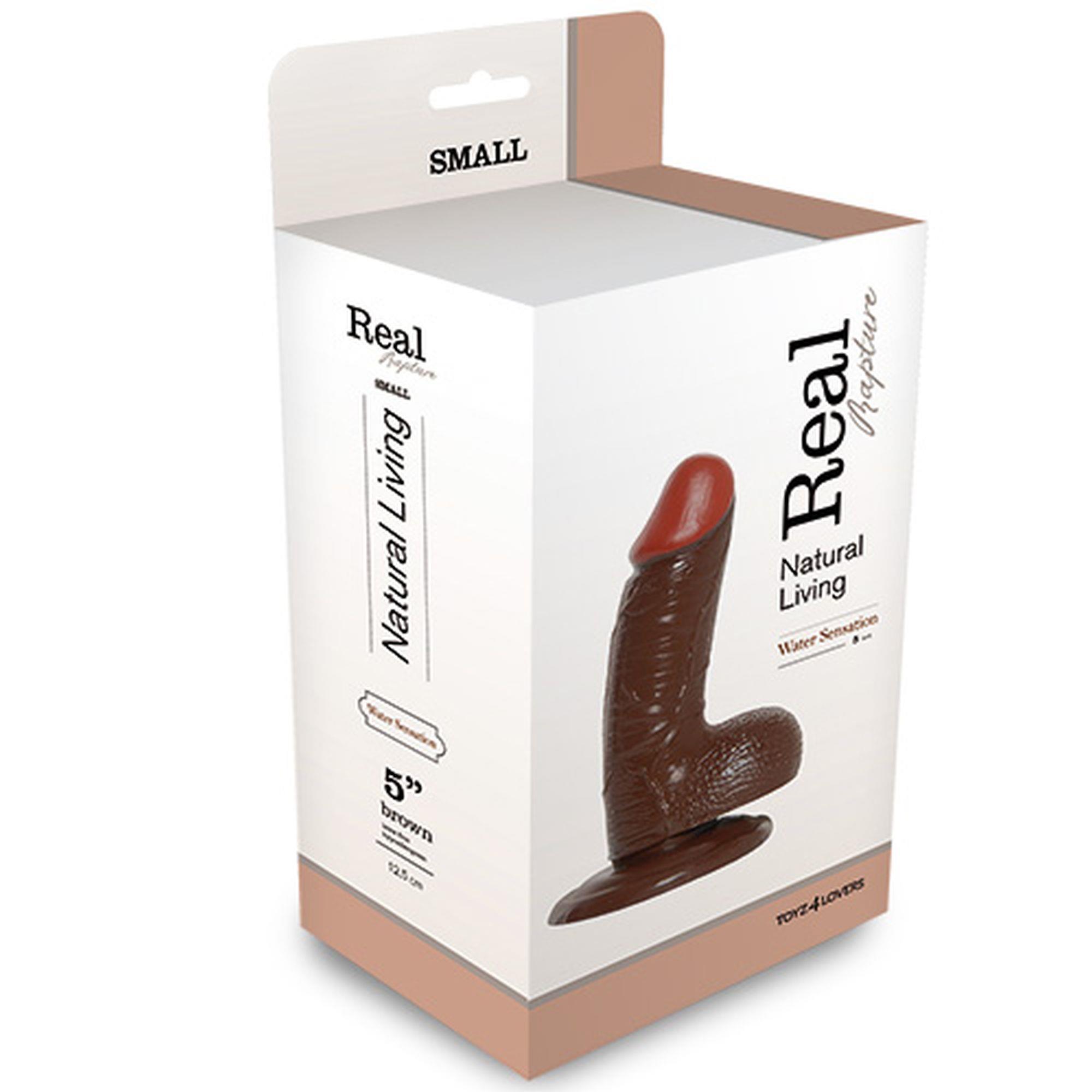 Rudas realistiškas dildo „Real Rapture Brown“ 5"
