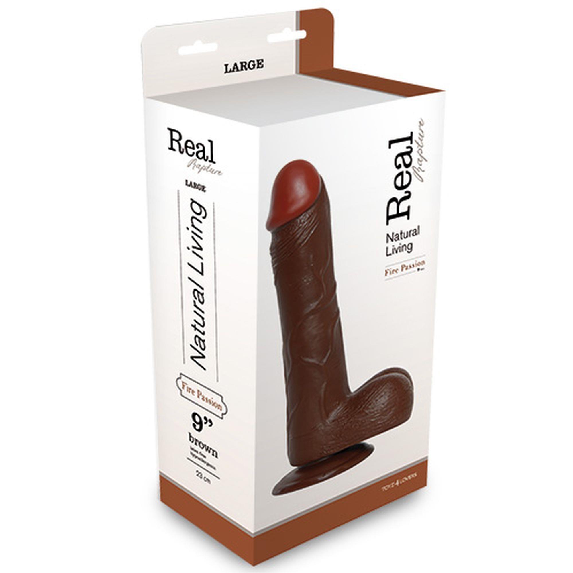 Rudas realistiškas dildo „Real Rapture Brown“ 9" - Image 2