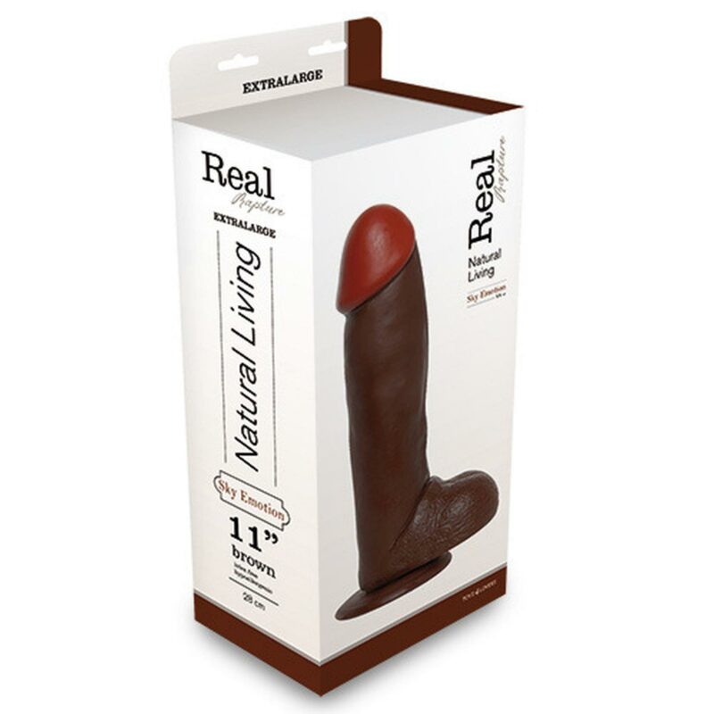 Rudas realistiškas dildo „Real Rapture Brown“ 11"