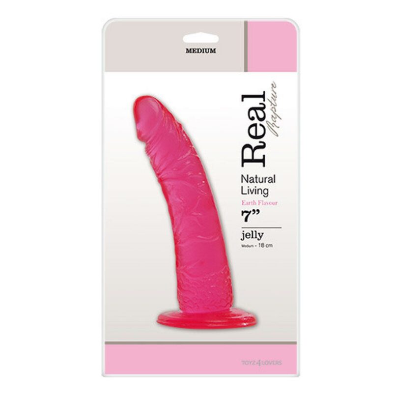 Rožinis gelinis dildo „Real Rapture Jelly“ 7"