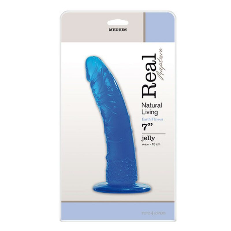 Mėlynas gelinis dildo „Real Rapture Jelly“ 7"