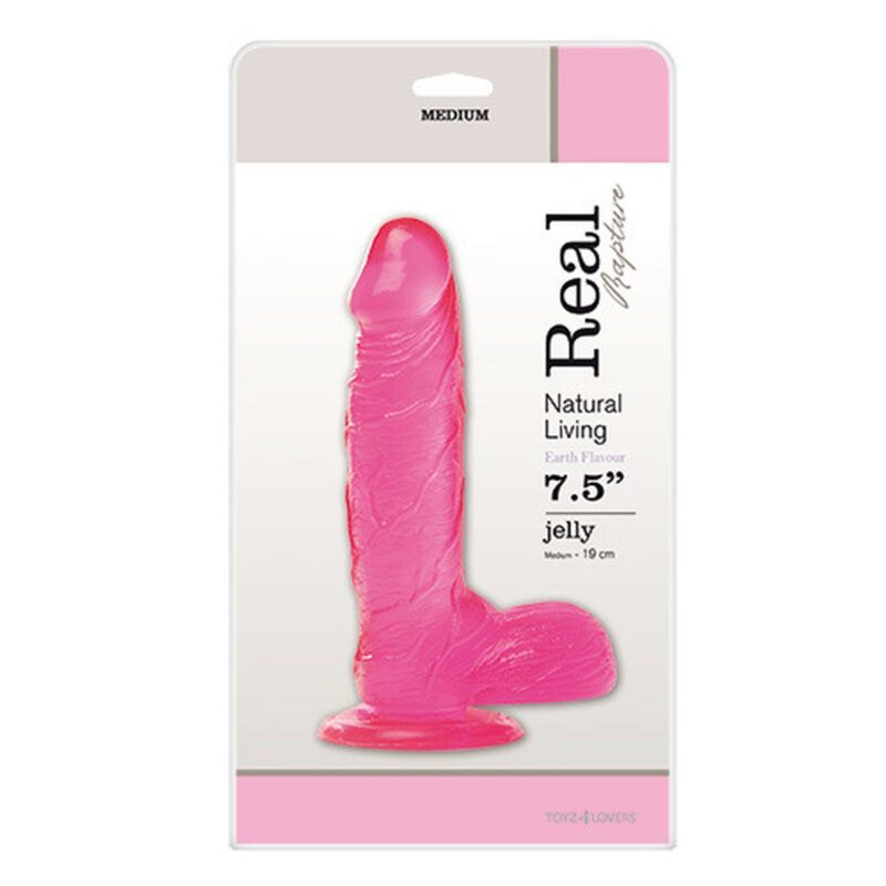Gelinis dildo „Real Rapture Jelly“ 7,5" (rožinis)