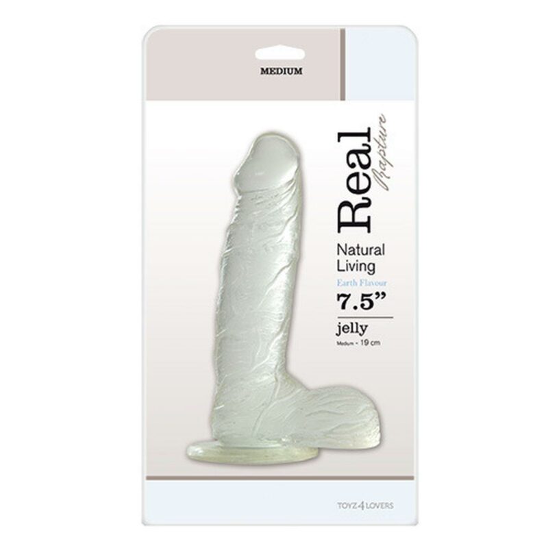 Gelinis dildo „Real Rapture Jelly“ 7,5" (skaidrus)