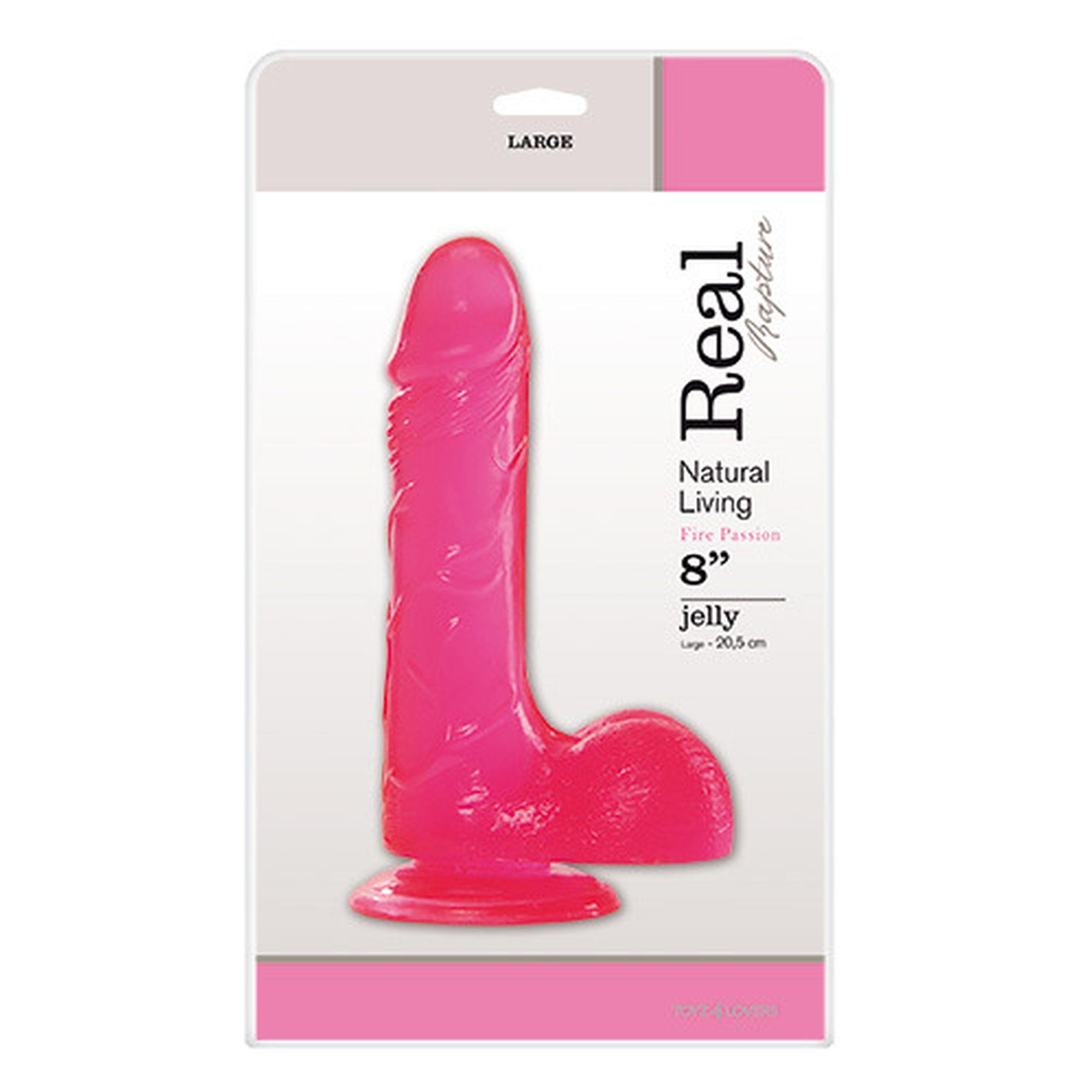 Gelinis dildo „Real Rapture Jelly“ 8" (rožinis)
