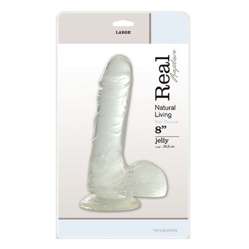 Skaidrus gelinis dildo „Real Rapture Jelly“ 8"