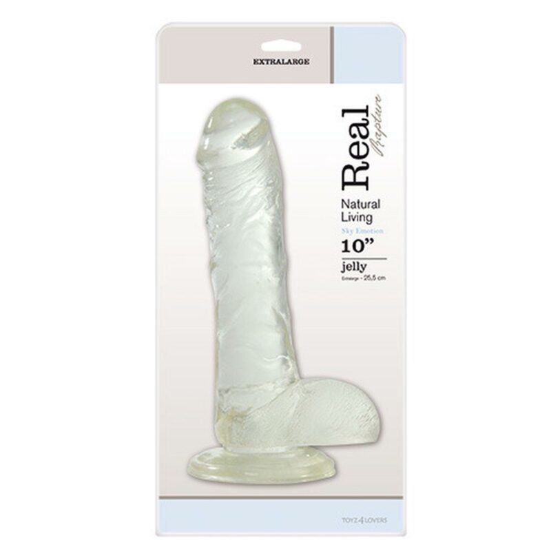 Gelinis dildo „Real Rapture Jelly“ 10" (skaidrus)