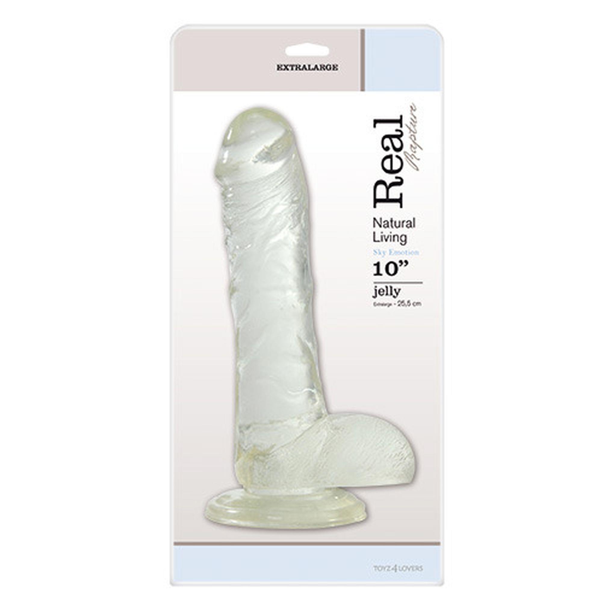 Gelinis dildo „Real Rapture Jelly“ 10" (skaidrus)