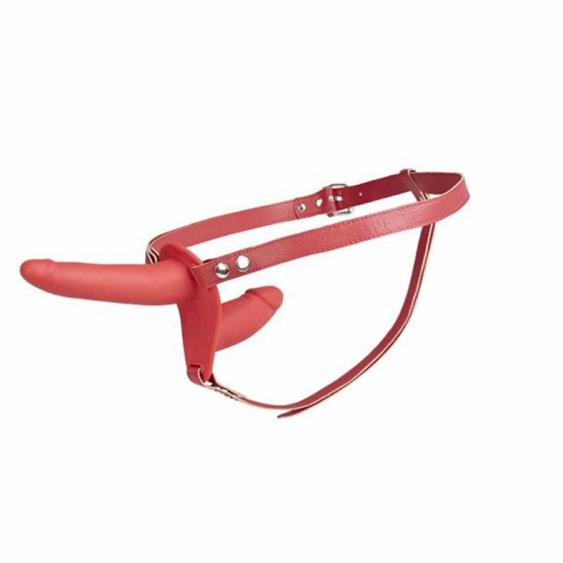 Strap-on diržas „Double Enjoyment“ (raudonas)