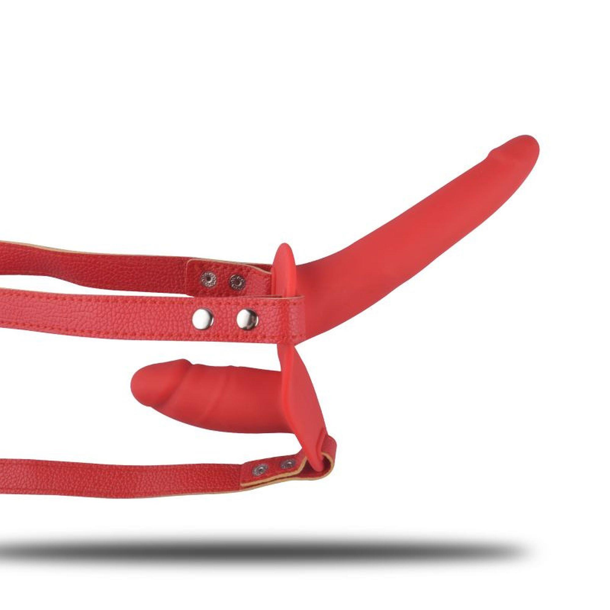 Strap-on diržas „Double Enjoyment“ (raudonas) - Image 4