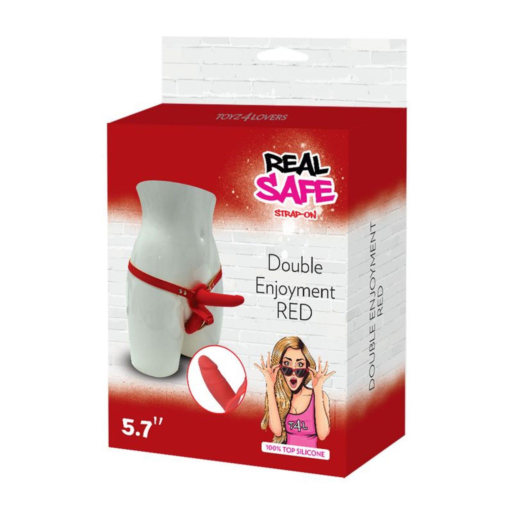 Strap-on diržas „Double Enjoyment“ (raudonas) - Image 5