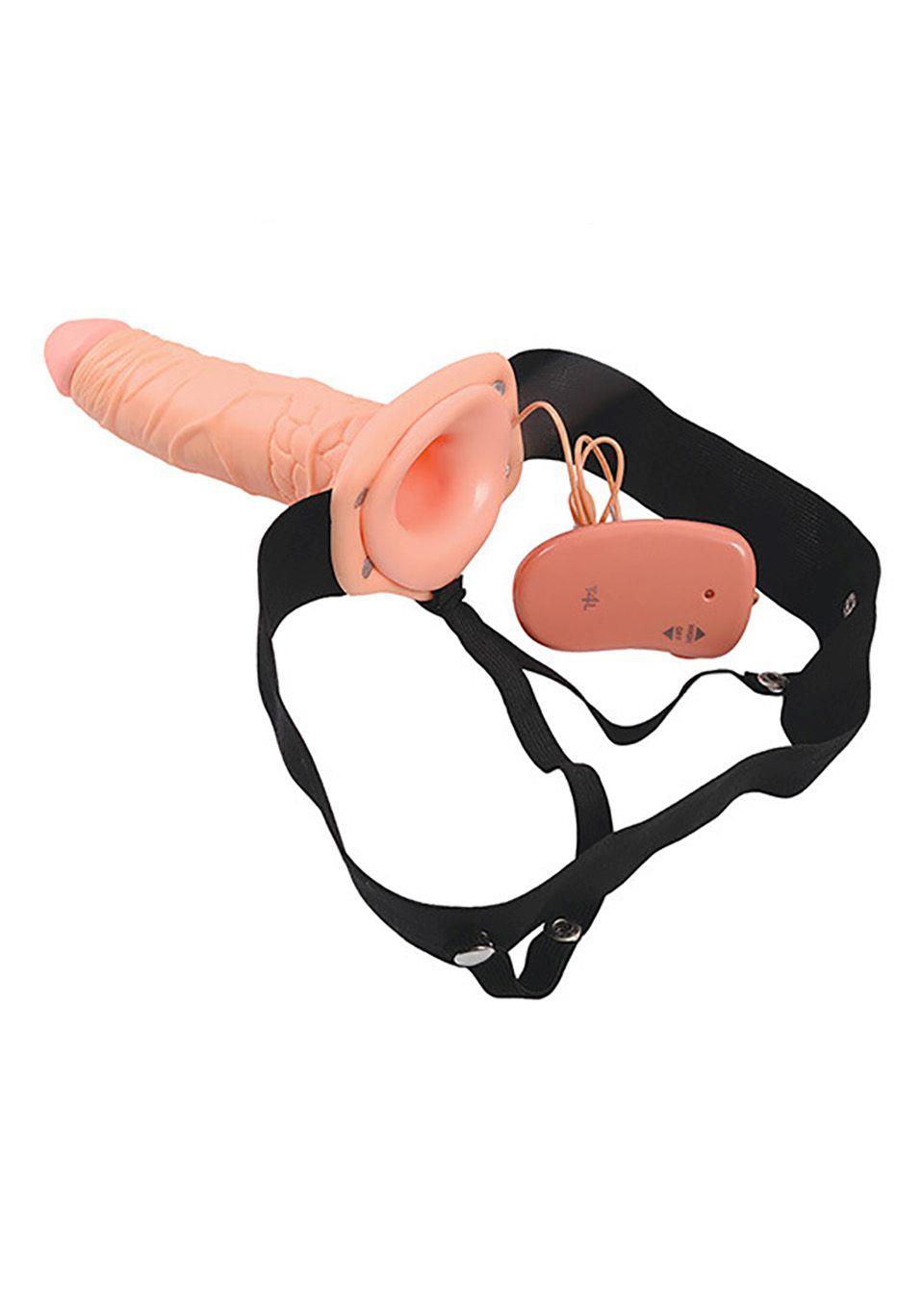 Vibruojantis strap-on dildo „Real Rapture 8“ (kūno spalvos) - Image 2