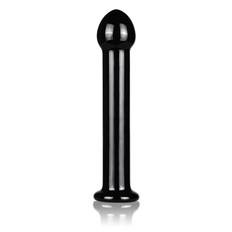Stiklinis dildo „Glass Romance“ 7″ juodas