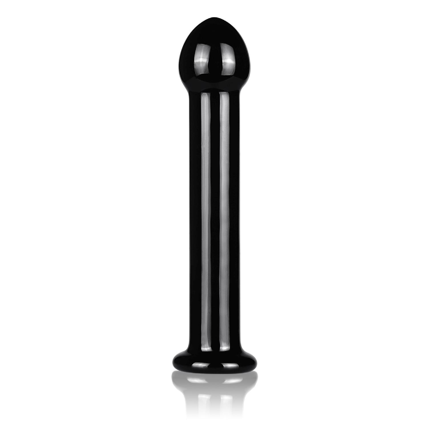 Stiklinis dildo „Glass Romance“ 7″ juodas
