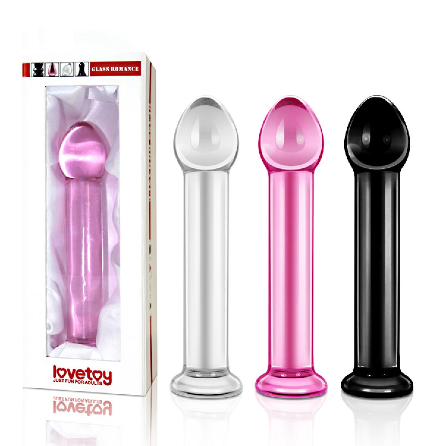 Stiklinis dildo „Glass Romance“ 7″ juodas - Image 3