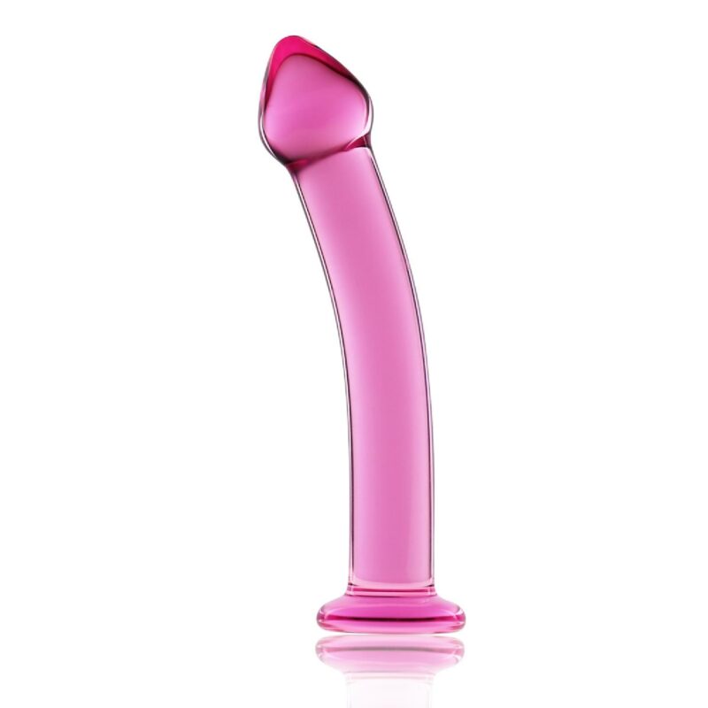 Stiklinis dildo „Glass Romance“ 7,5″ rožinis