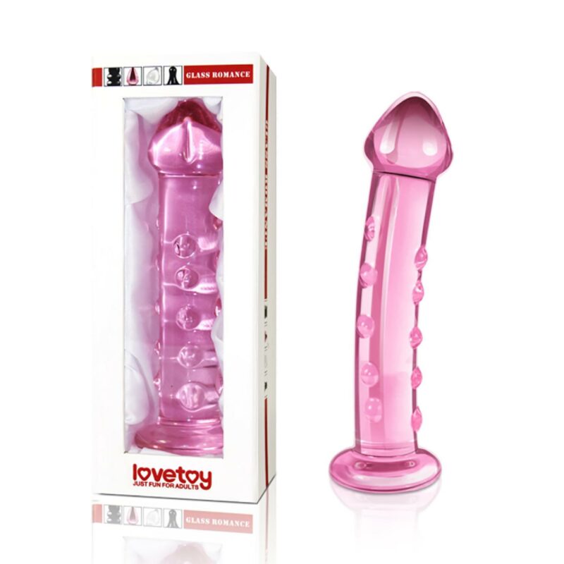 Stiklinis dildo „Glass Romance“ 7,5″ rožinis (variantas)