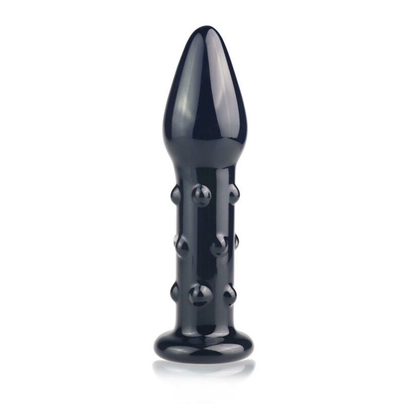 Stiklinis dildo „Glass Romance“ 5,5″ juodas