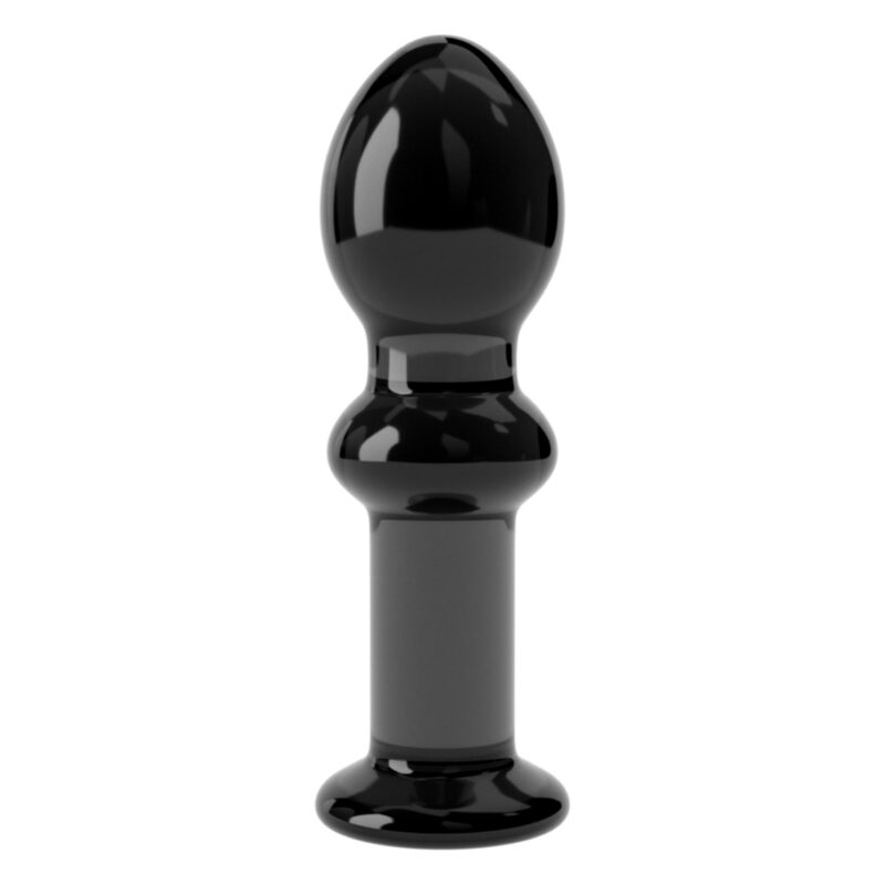 Stiklinis dildo „Glass Romance“ 4,5″ juodas
