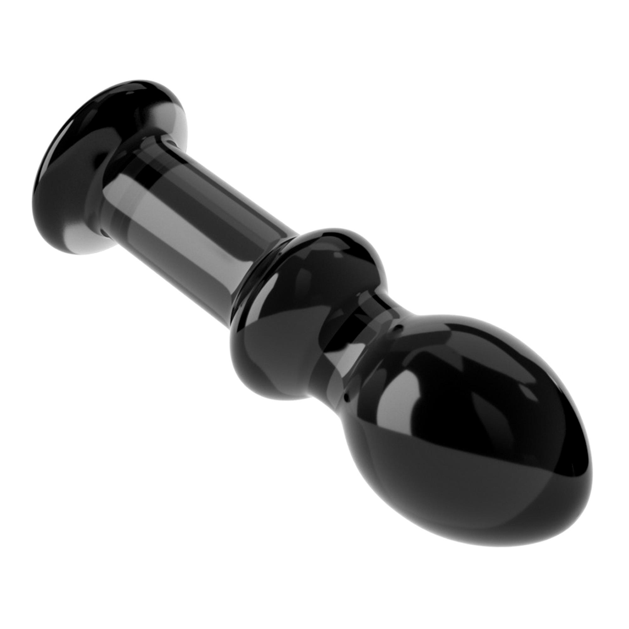 Stiklinis dildo „Glass Romance“ 4,5″ juodas - Image 3