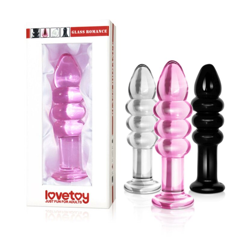Stiklinis dildo „Glass Romance“ 5,5″ rožinis (lenktas)