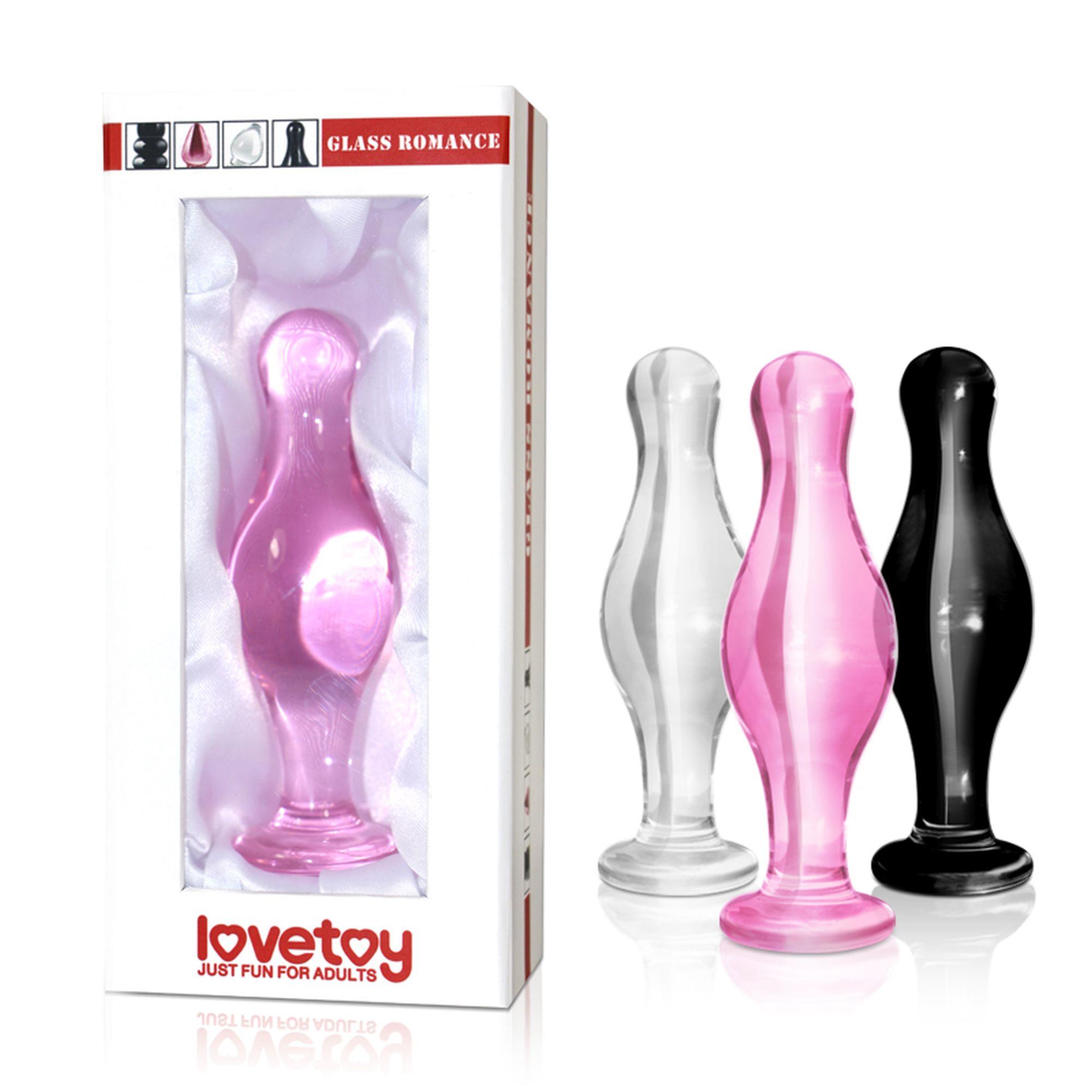 Stiklinis dildo „Glass Romance“ 4,5″ juodas (lenktas) - Image 3