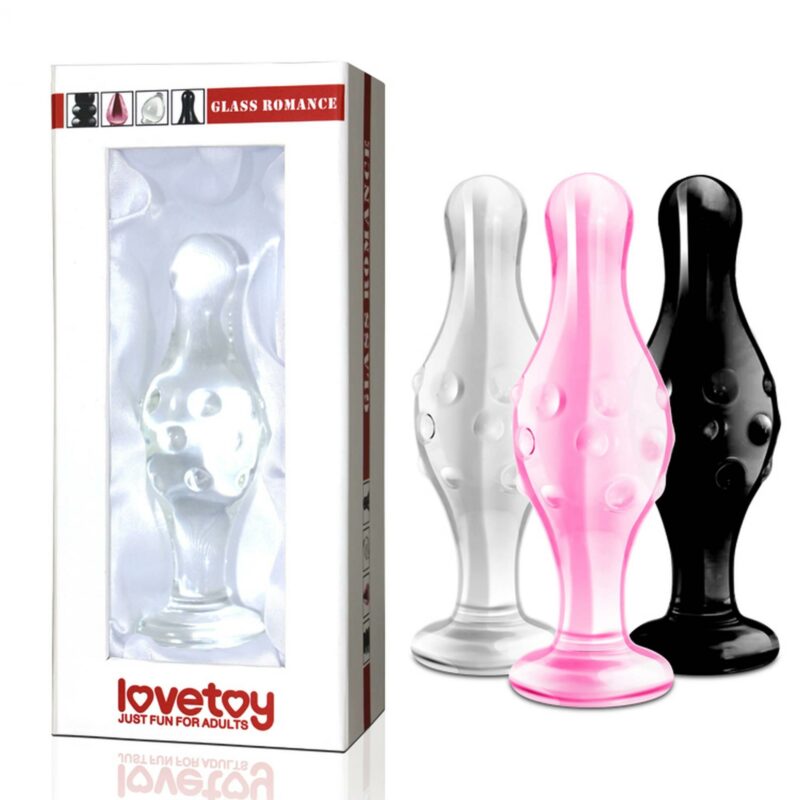 Stiklinis dildo „Glass Romance“ 4,5″ juodas (siauras)