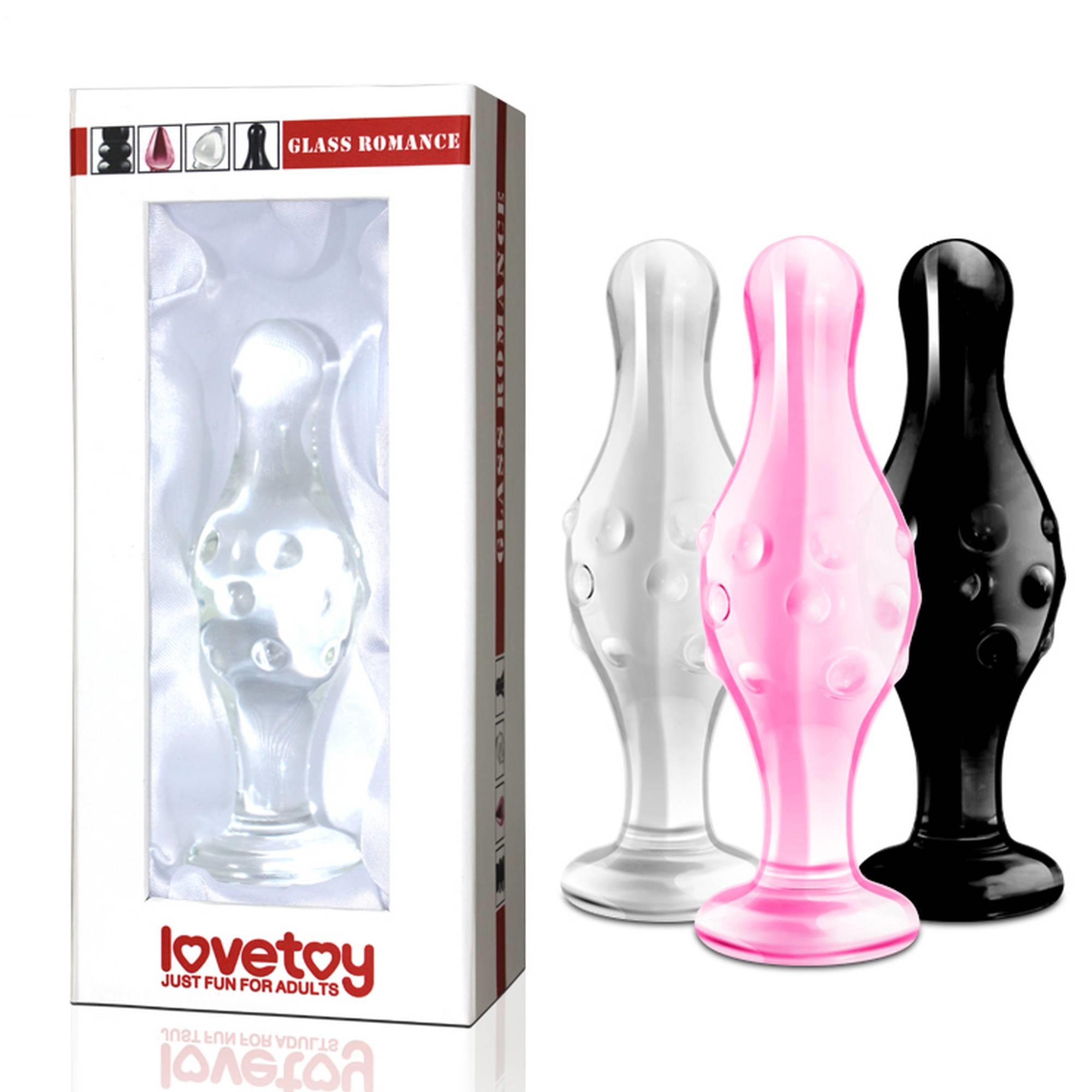 Stiklinis dildo „Glass Romance“ 4,5″ juodas (siauras)
