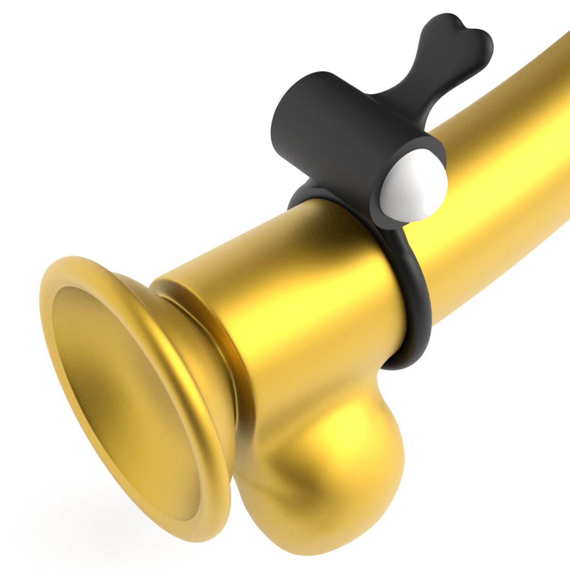 Vibruojantis penio žiedas „Power Clit“ silikoninis juodas - Image 2