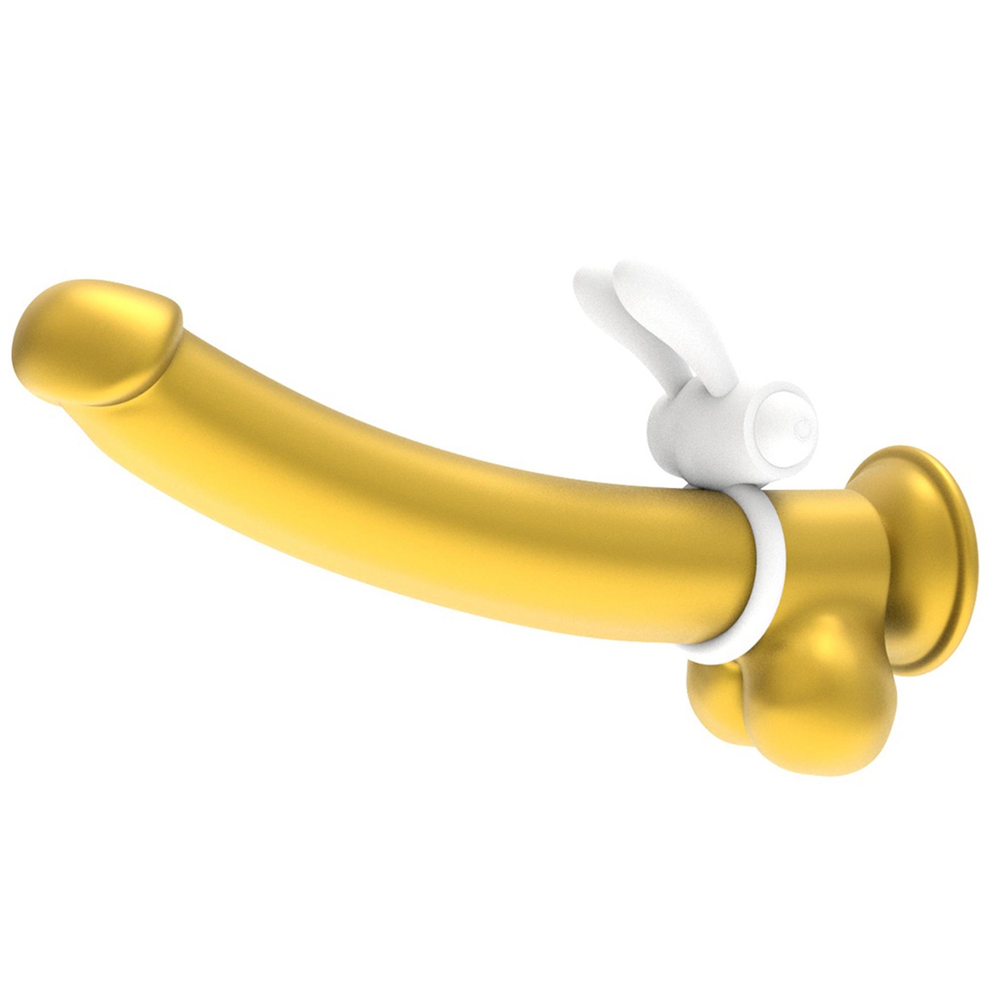 Vibruojantis penio žiedas „Power Clit“ silikoninis baltas - Image 2