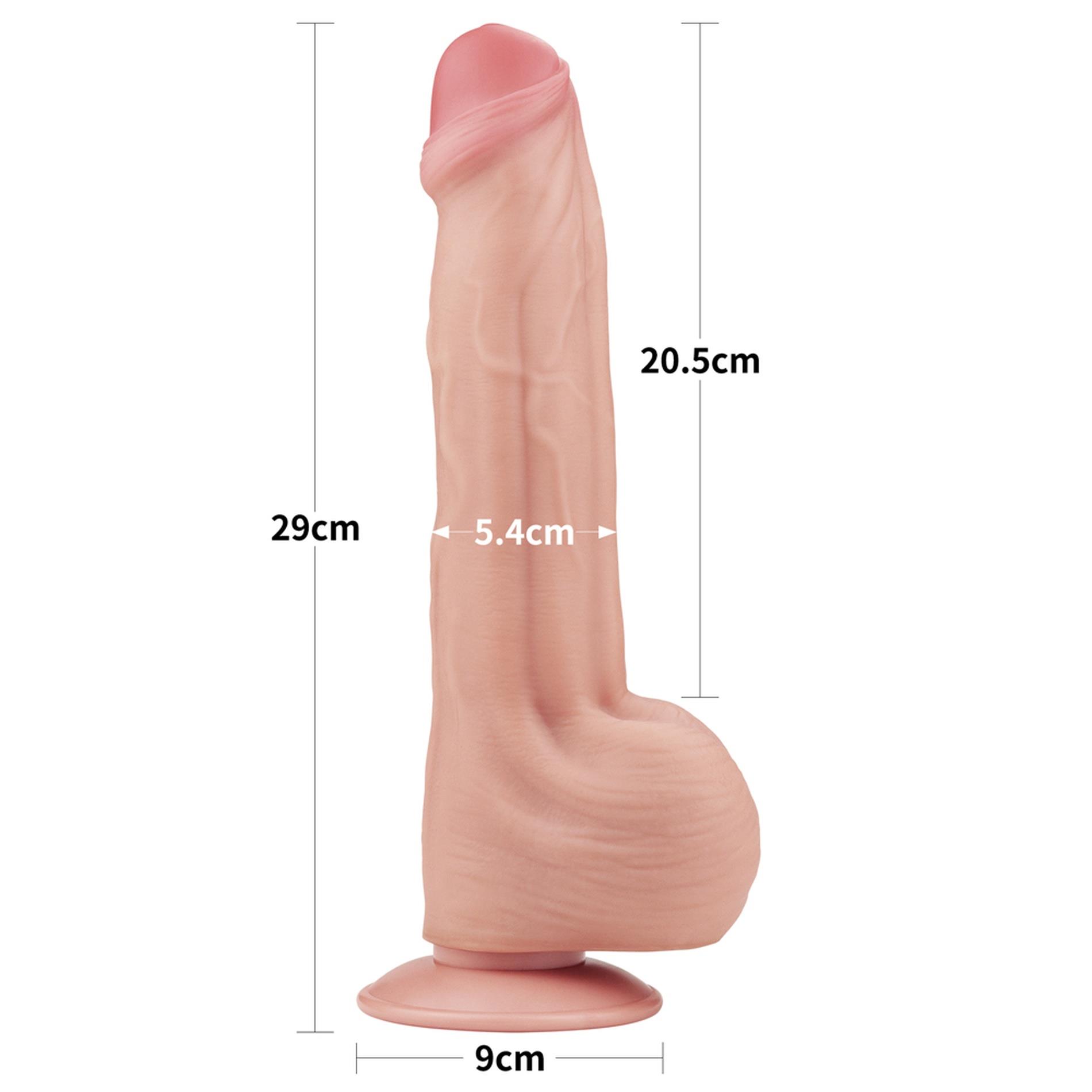 11,5" realistiškas dvigubo sluoksnio dildo „King Sized Sliding Skin“ - Image 2