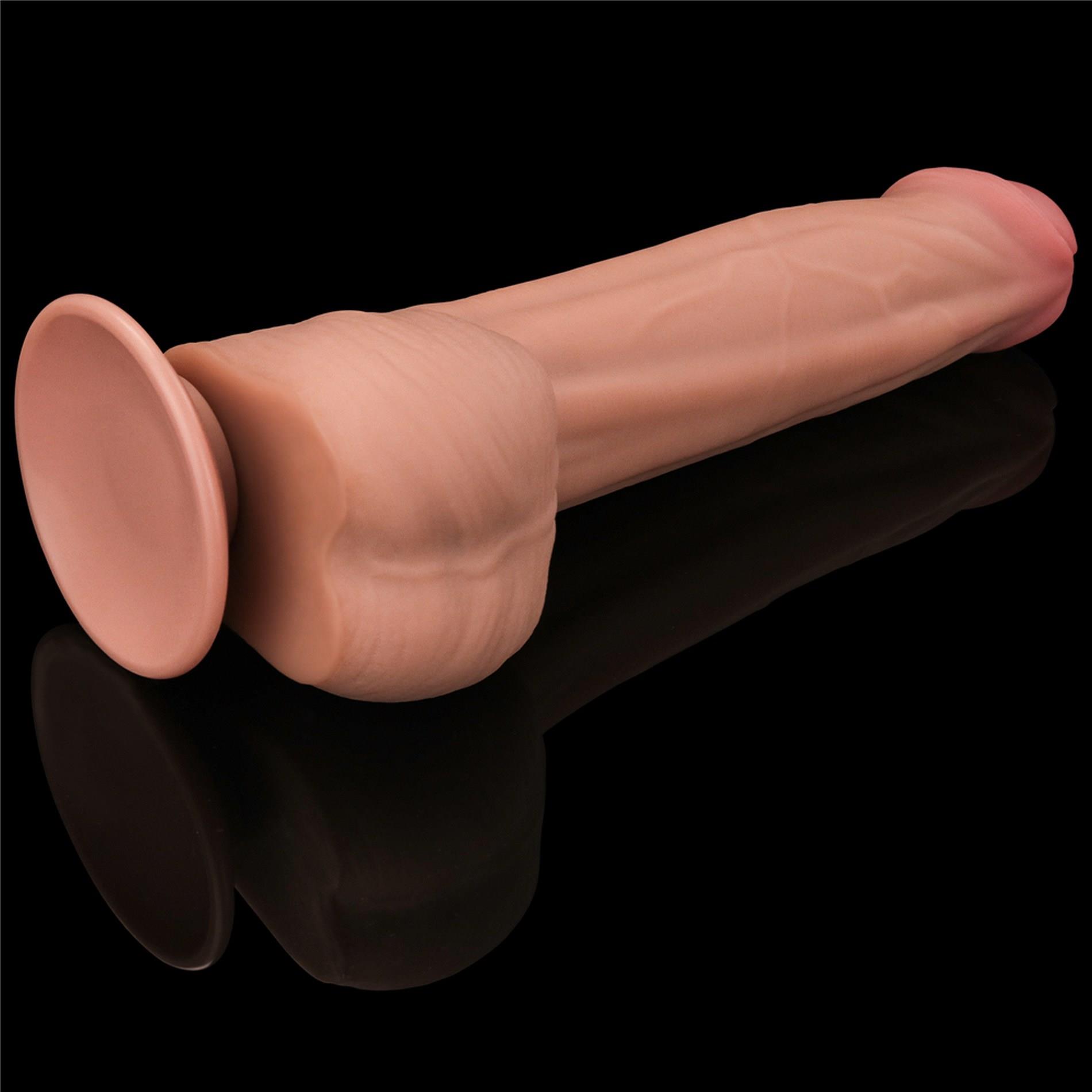 11,5" realistiškas dvigubo sluoksnio dildo „King Sized Sliding Skin“ - Image 6