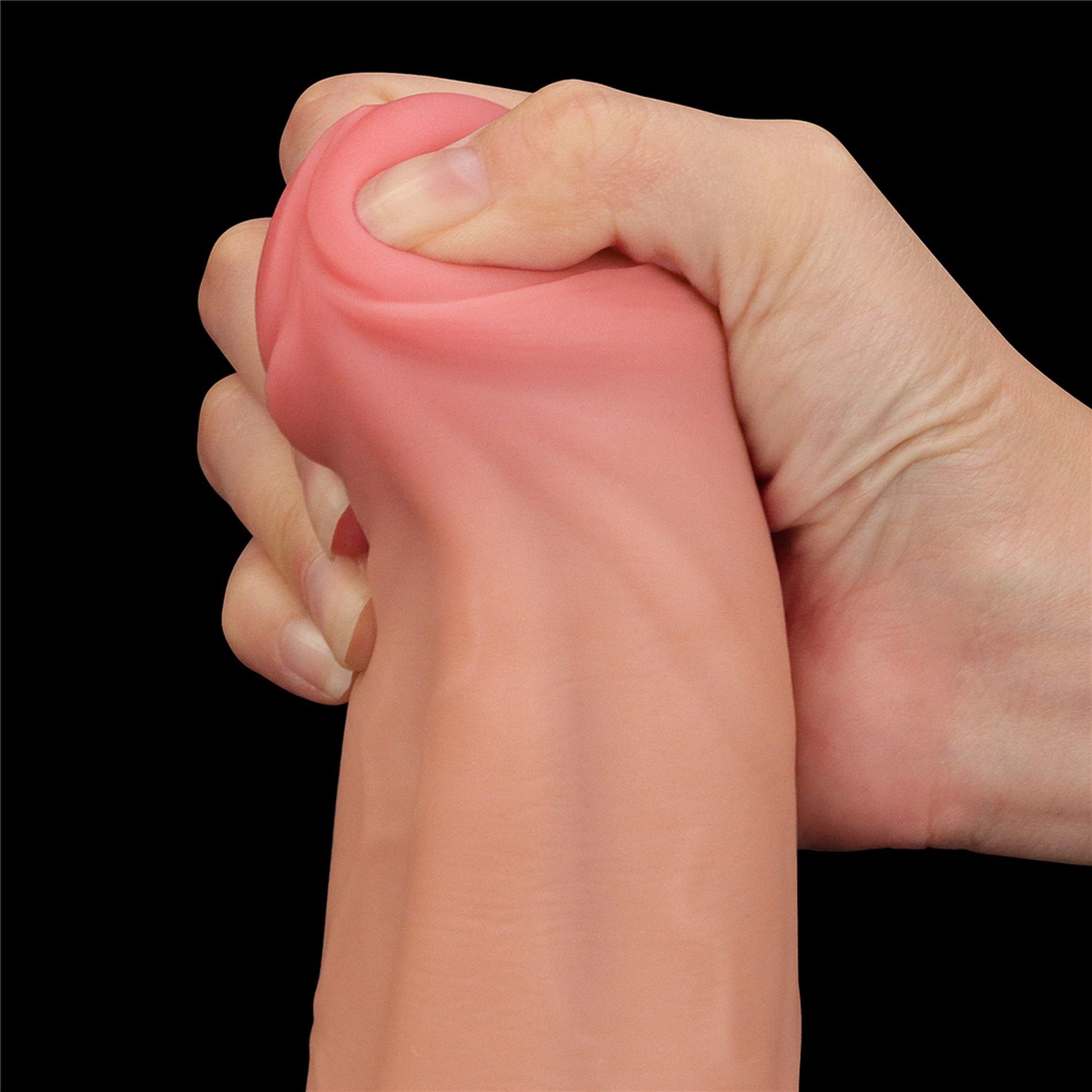 11,5" realistiškas dvigubo sluoksnio dildo „King Sized Sliding Skin“ - Image 9