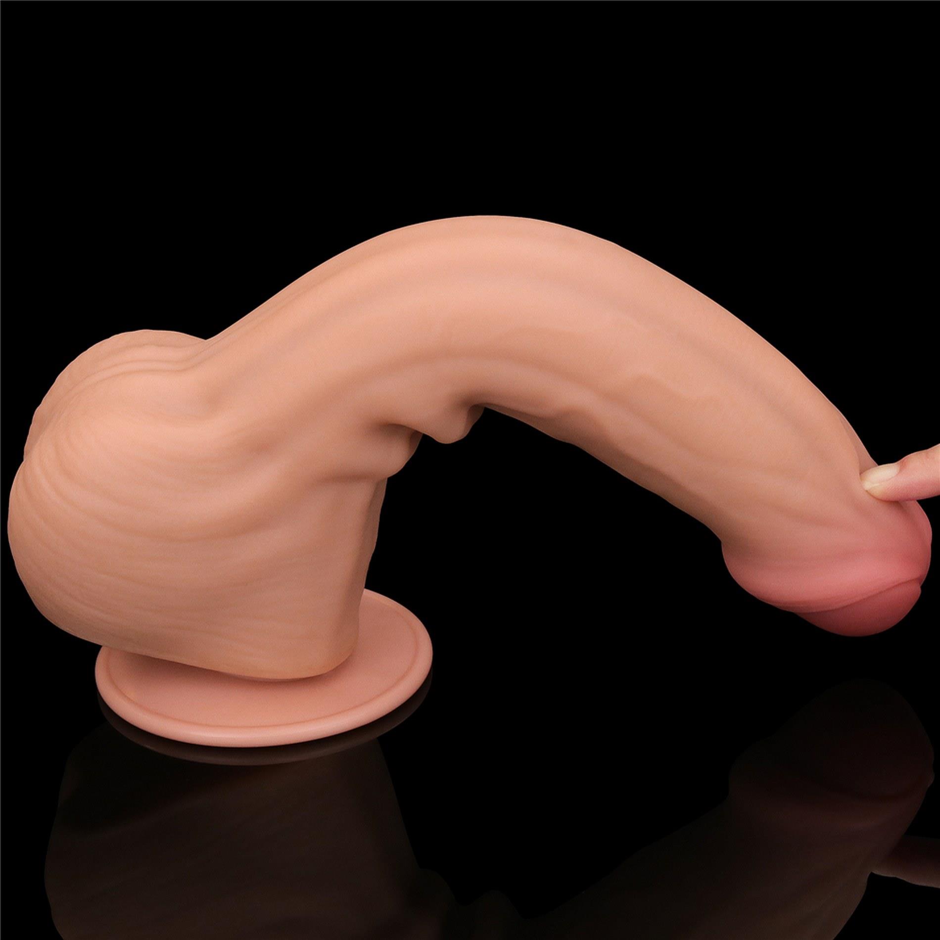 11,5" realistiškas dvigubo sluoksnio dildo „King Sized Sliding Skin“ - Image 10