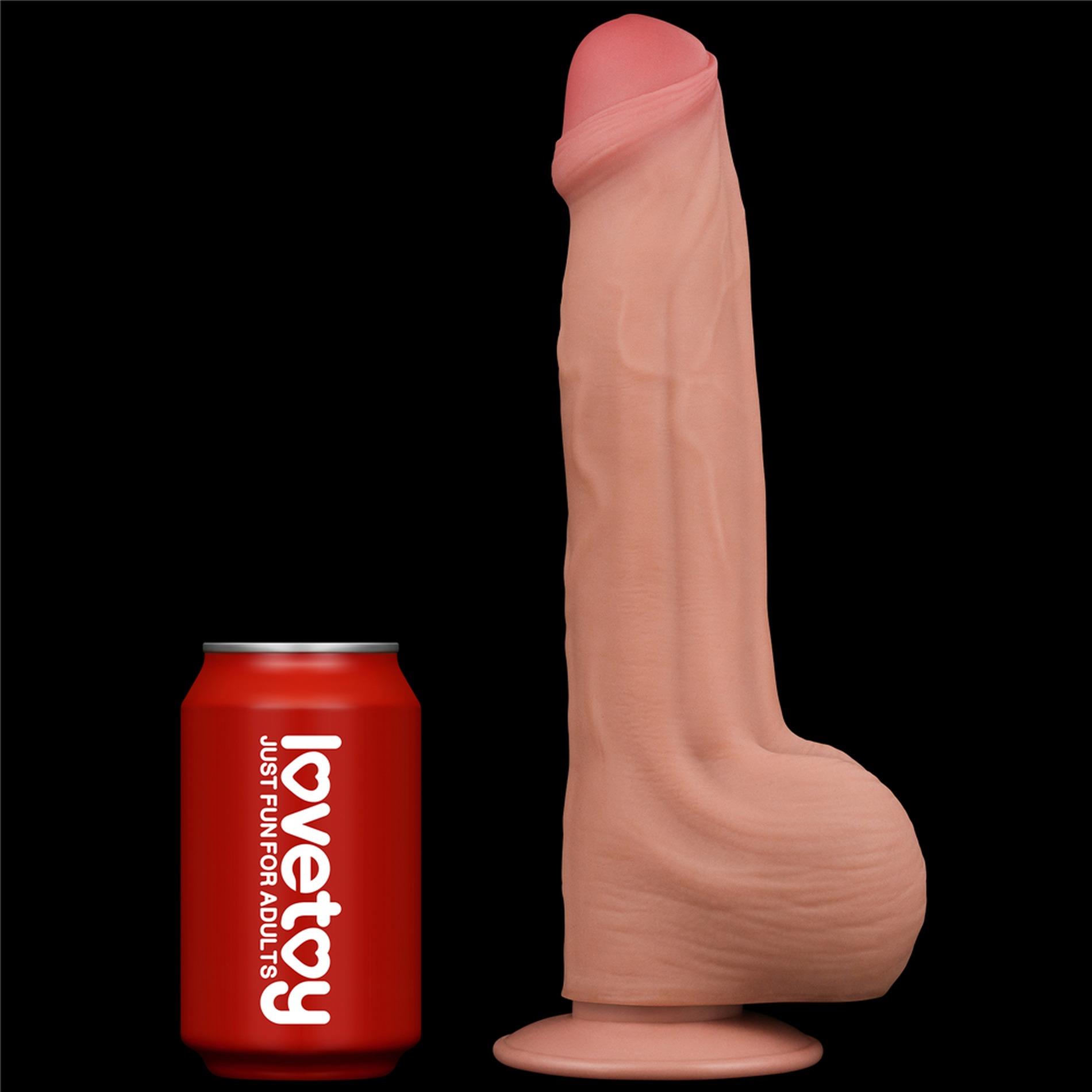 11,5" realistiškas dvigubo sluoksnio dildo „King Sized Sliding Skin“ - Image 13