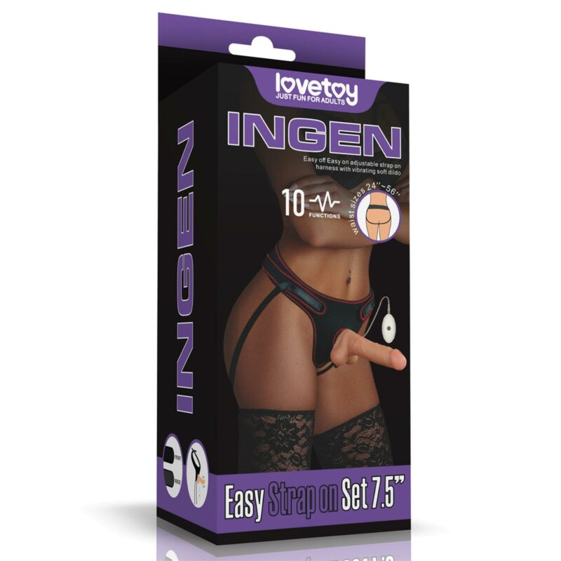 Vibruojantis strap-on rinkinys „Easy Strap-On“ 7,5" (2)