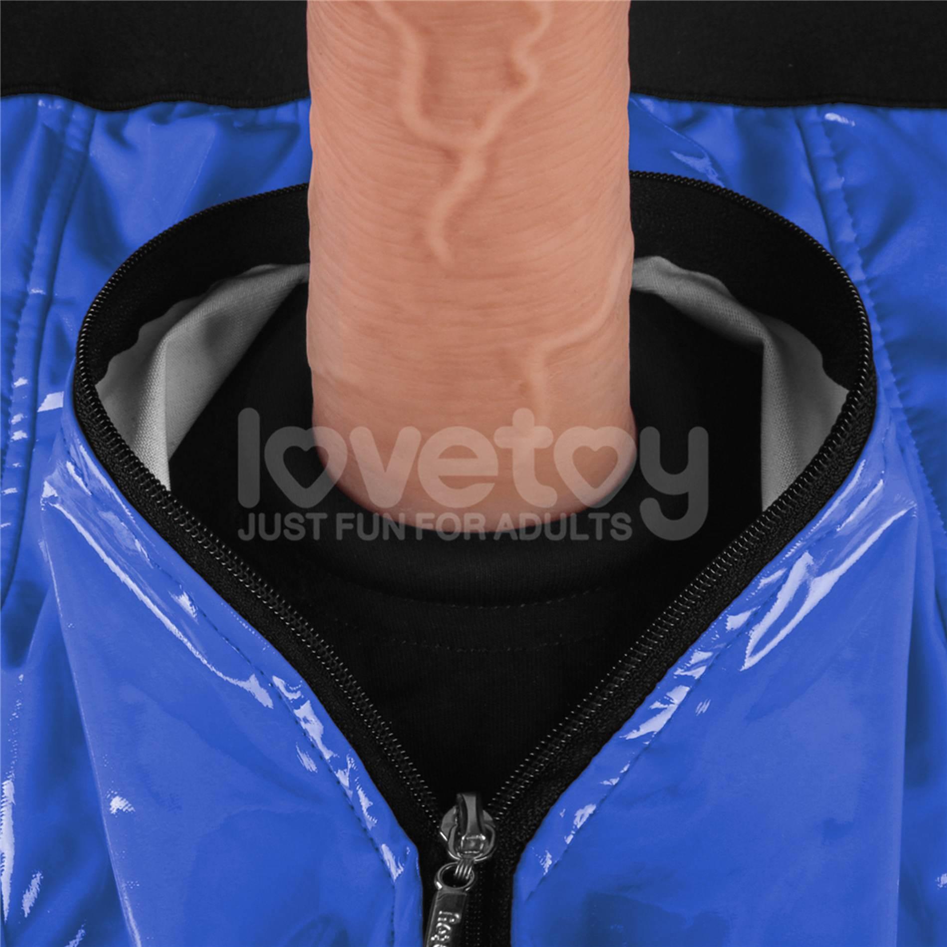 Dirželių šortai su kišene dildo „Chic Strap-On“ mėlyni L (36–39 colio liemuo) - Image 9