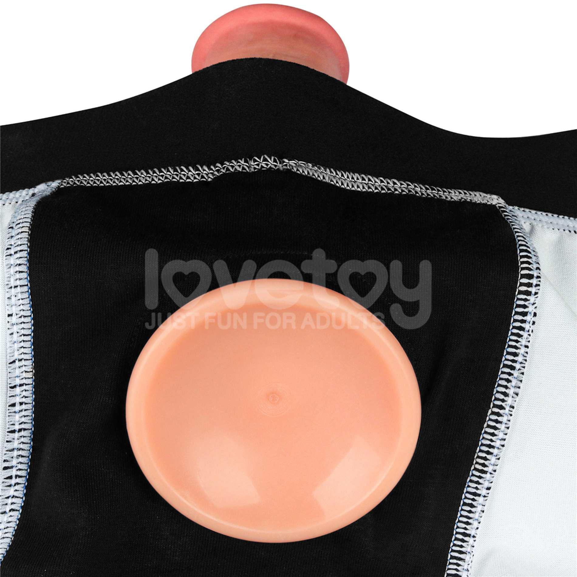 Dirželių šortai su kišene dildo „Chic Strap-On“ juodi XL (40–43 colio liemuo) - Image 11