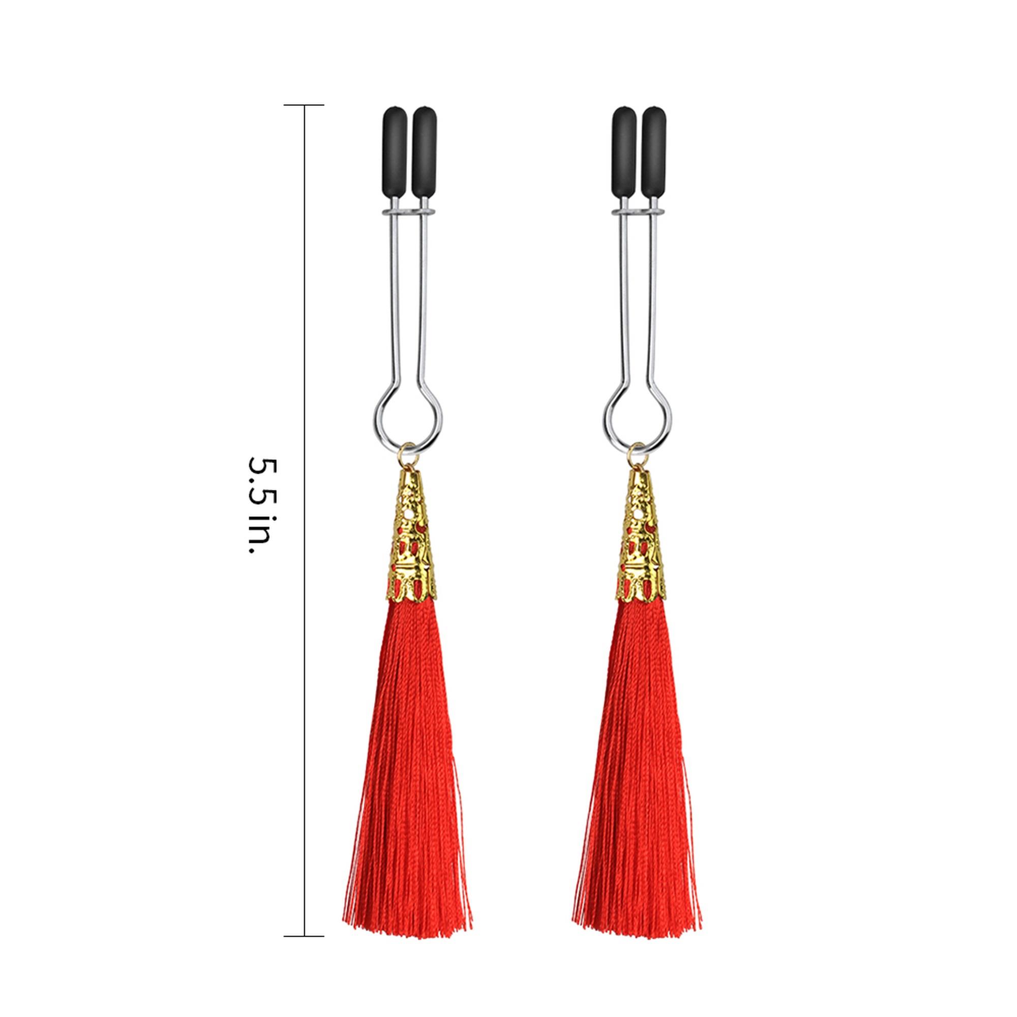 Blizgantys kutais dekoruoti spenelių spaustukai „Glamor Tassel“ - Image 2