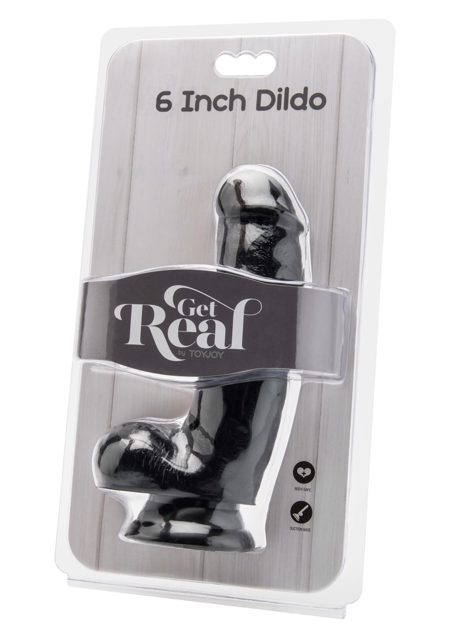 Realistiškas dildo 6″ su sėklidėmis (juodas) - Image 2