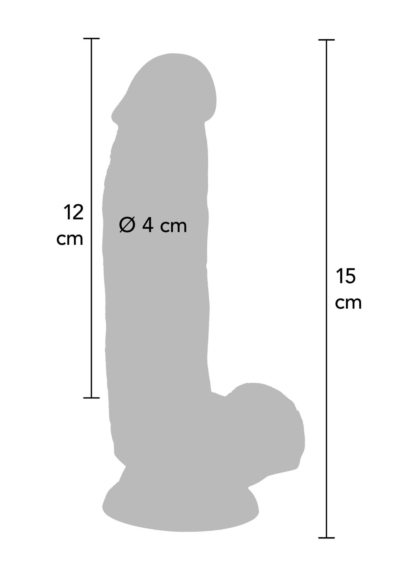 Realistiškas dildo 6″ su sėklidėmis (juodas) - Image 3