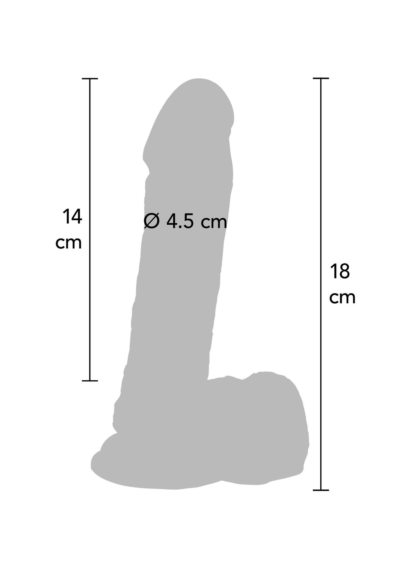 Realistiškas dildo 7″ su sėklidėmis (juodas) - Image 3