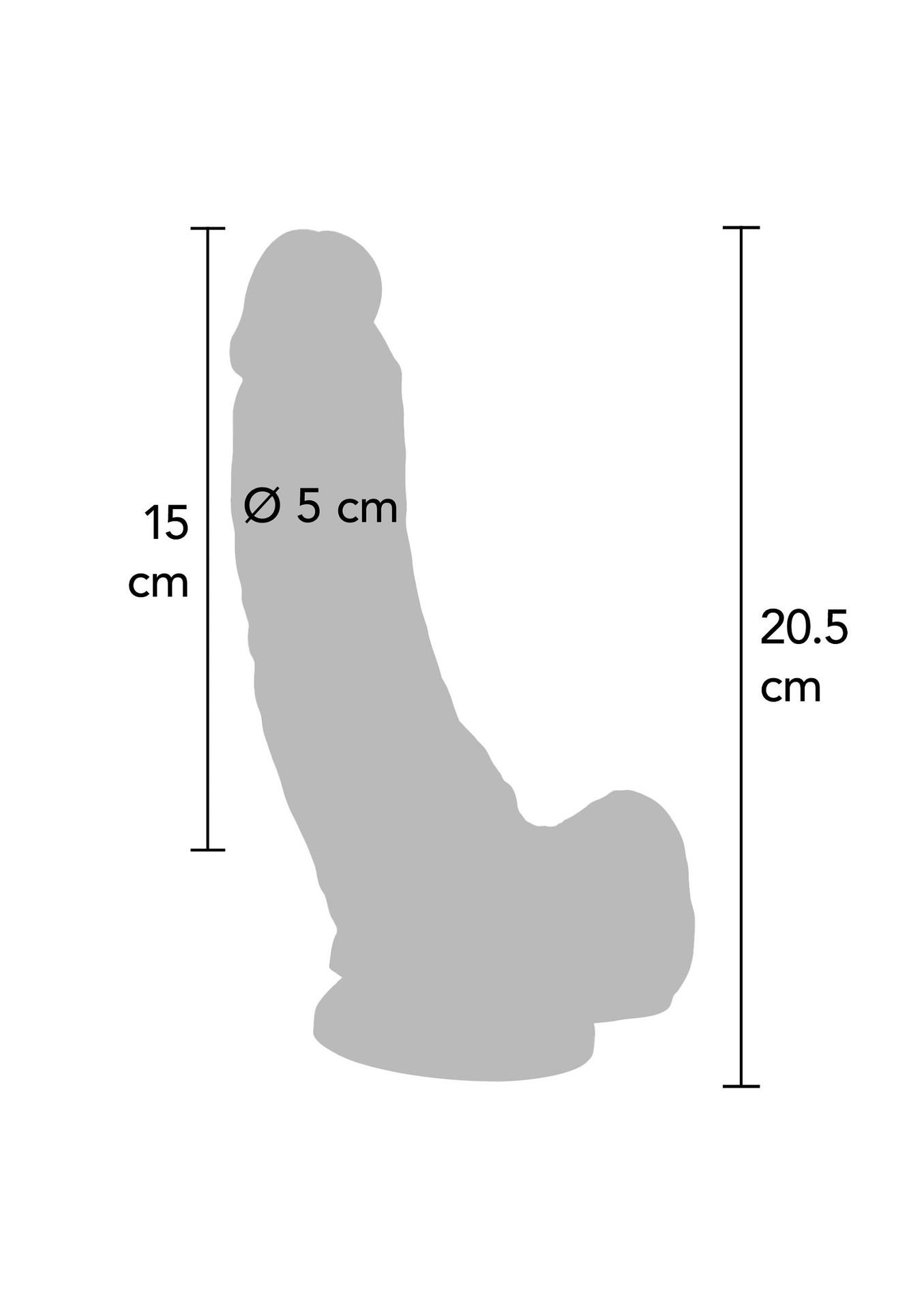 Realistiškas dildo 8″ su sėklidėmis (juodas) - Image 3