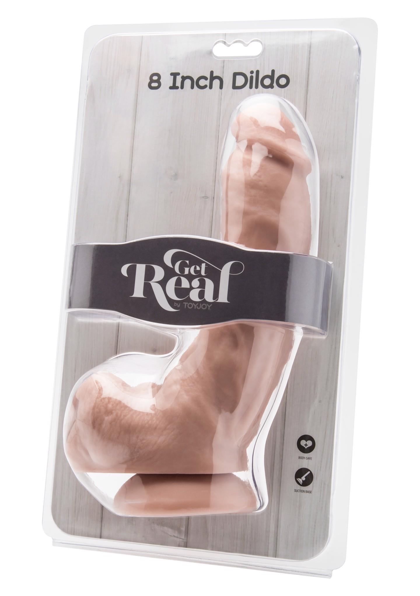 Realistiškas dildo 8″ su sėklidėmis (šviesi odos spalva) - Image 2