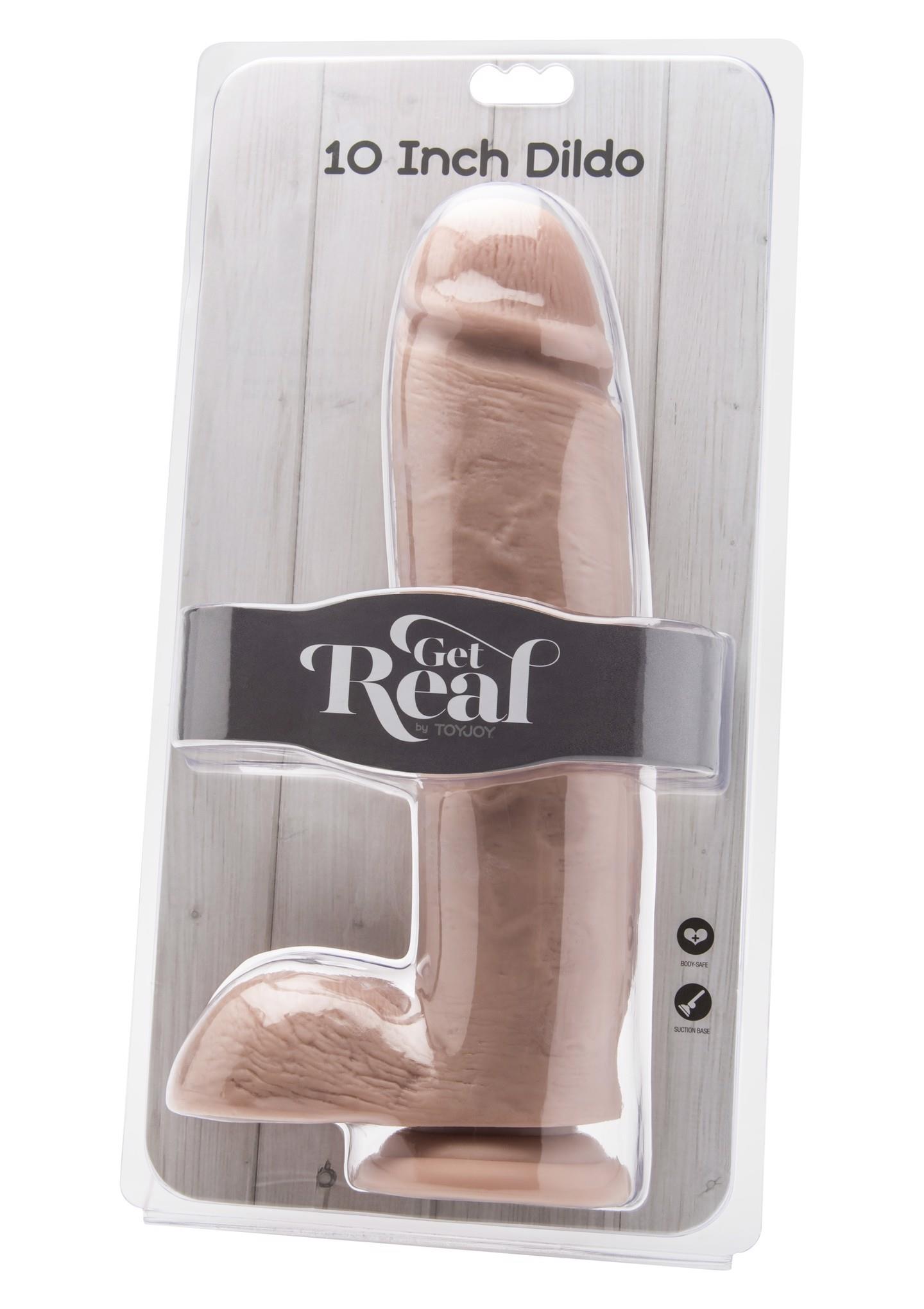 Realistiškas dildo 10″ su sėklidėmis (šviesi odos spalva) - Image 2
