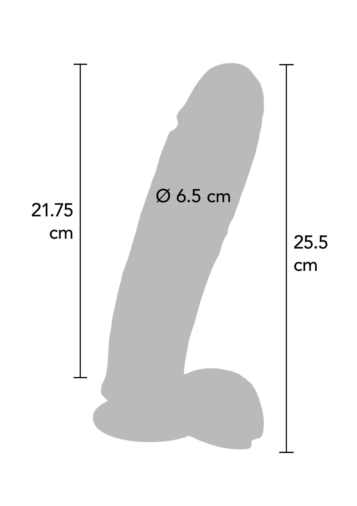 Realistiškas dildo 10″ su sėklidėmis (šviesi odos spalva) - Image 3