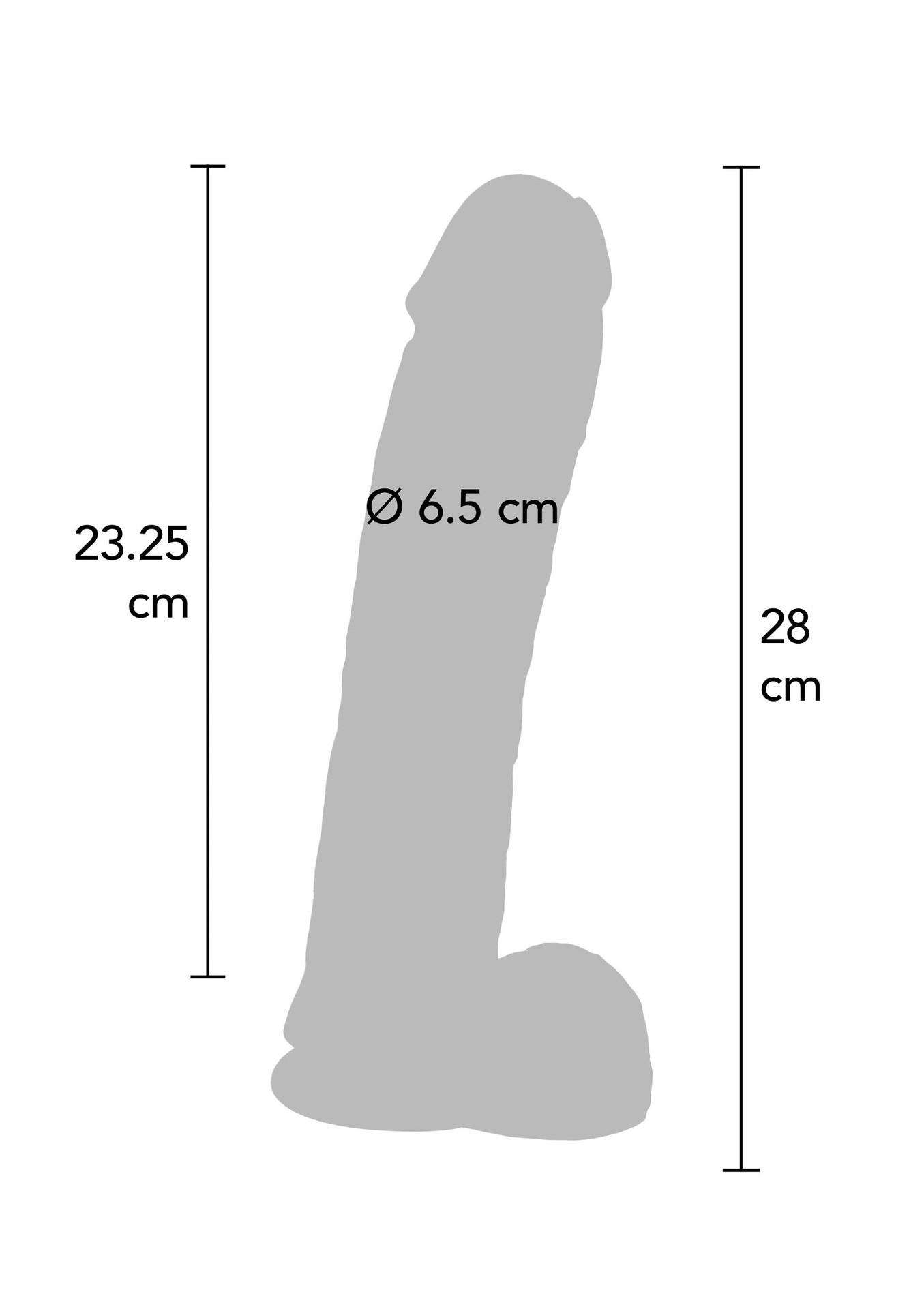 Realistiškas dildo 11″ su sėklidėmis (juodas) - Image 3