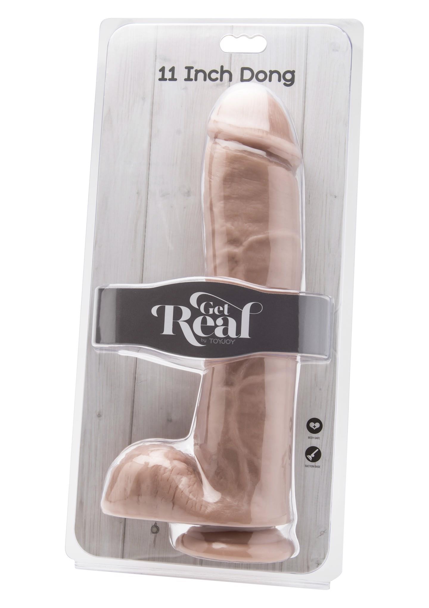 Realistiškas dildo 11″ su sėklidėmis (šviesi odos spalva) - Image 2