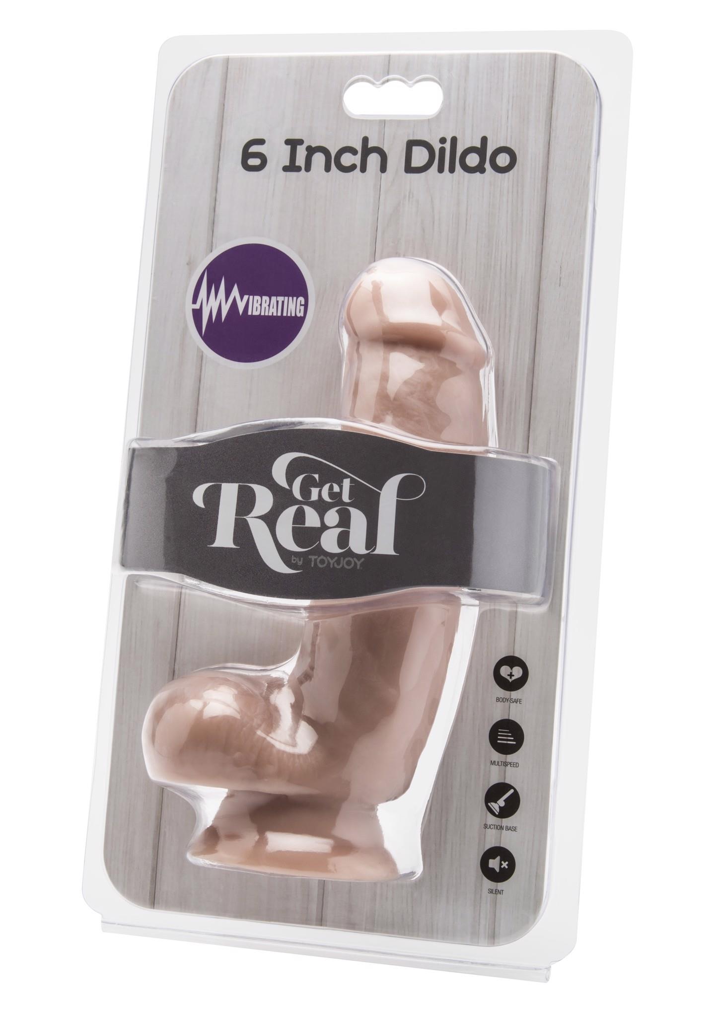 Vibruojantis dildo 6″ su sėklidėmis (šviesi odos spalva) - Image 2