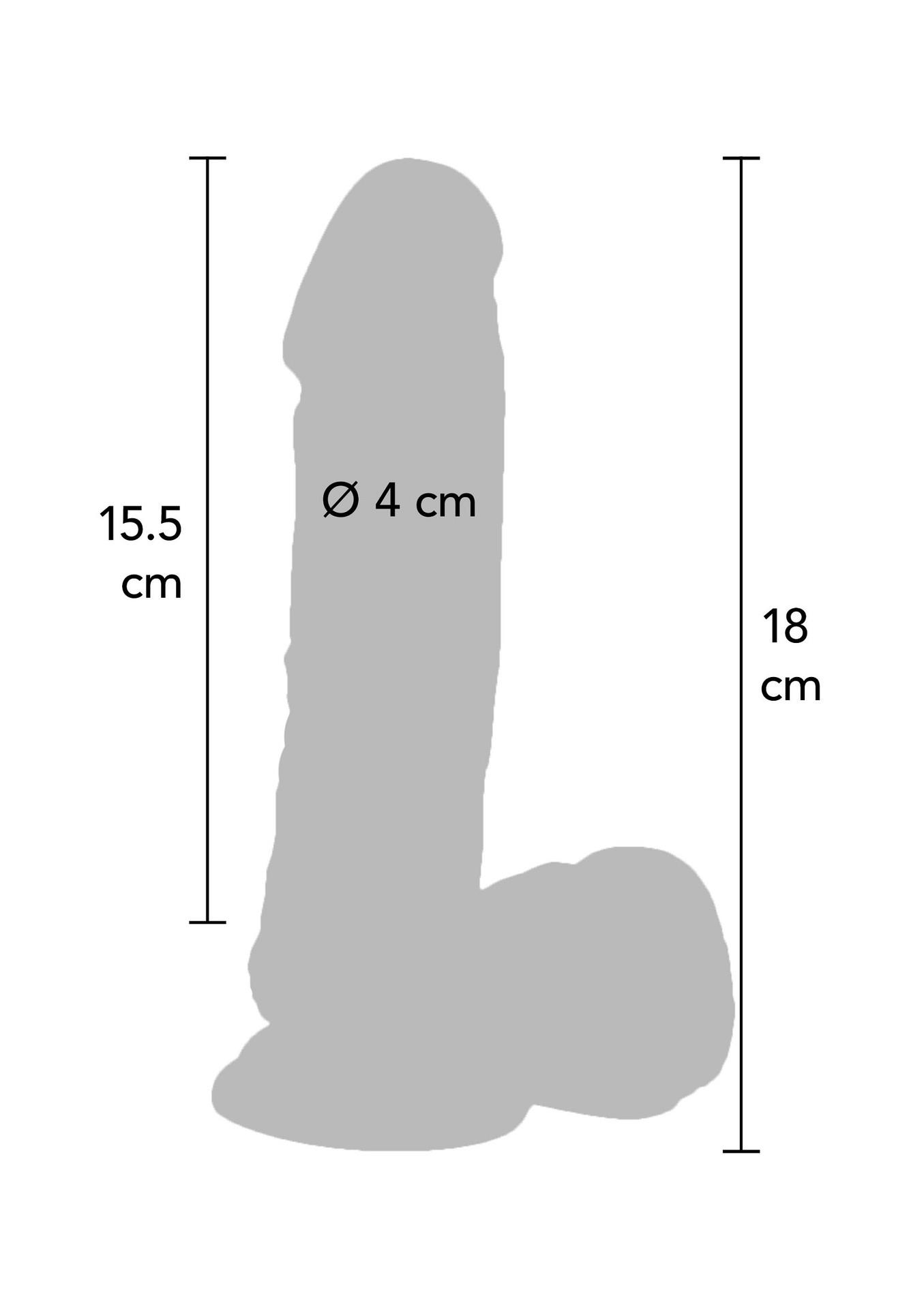 Vibruojantis dildo 7″ su sėklidėmis (šviesi odos spalva) - Image 3