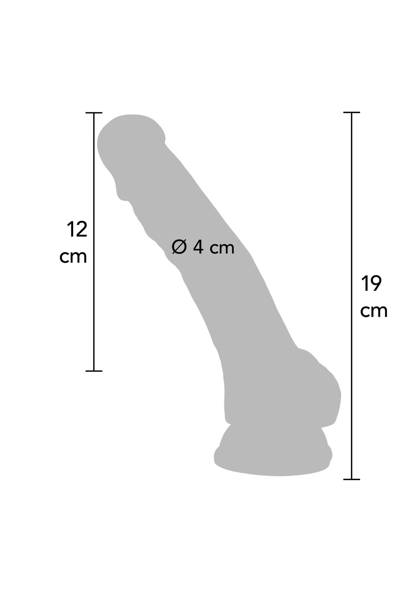 Linksmuolis dildo 7,5″ su sėklidėmis (rožinis) - Image 3